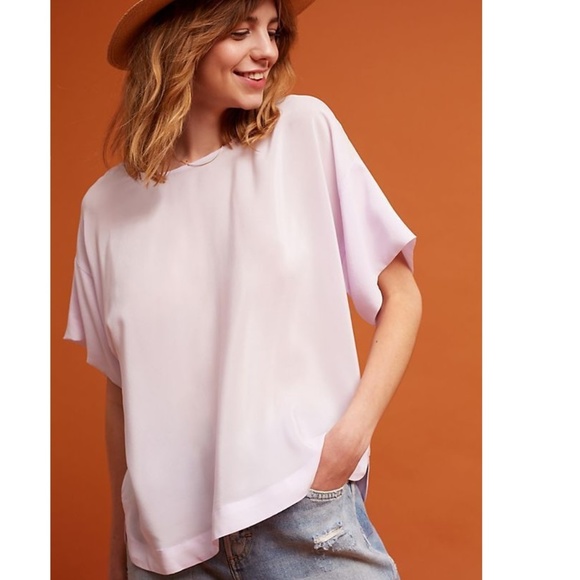 Anthropologie Tops - Anthropologie Textured Silk Tee NEW XSP PXS new with tag